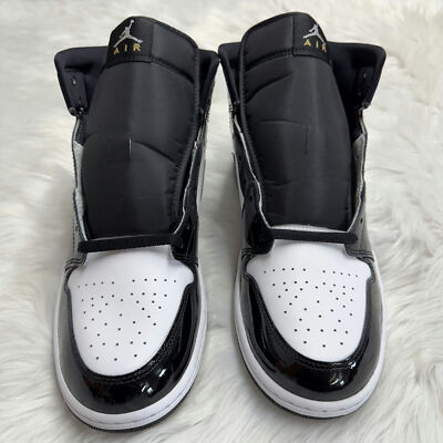 Size 12 - Air Jordan 1 SE Mid Black White Metallic Silver for sale