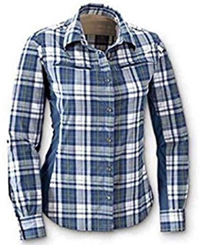 Bluse Langarmbluse Von Eddie Bauer - Navy Blau Kariert Gr. Xl Neu-image