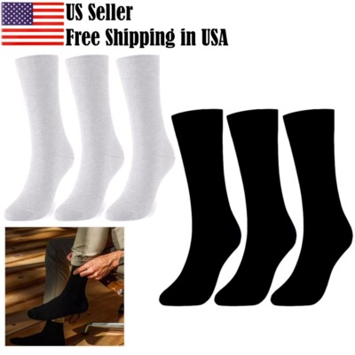 Dress Socks Mens (3 Pairs) Socks Classic Business Casual Solid FAST SHIPPING!