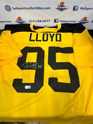 HALL OF FRAMES SPORTS COLLECTIBLES GREG LLOYD SIGNED THROWBACK STEELERS CUSTOM JERSEY - BECKETT WITNESSED COA