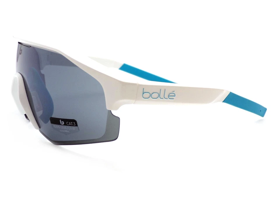 Bolle Lightshifter Sole Bianco Blu Con Tns Pistola Argento Specchio Lenti 12654 - Immagine 2 di 4