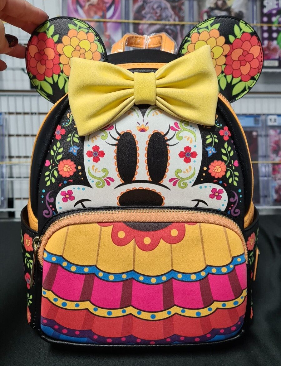 Loungefly Disney Minnie Mouse Dia de los Muertos Sugar Skull Mini-Backpack