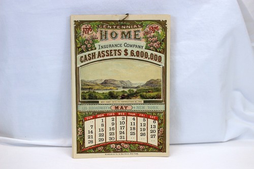 1876 Centenario HOME COMPAGNIA ASSICURATIVA Calendario 12 mesi PHILADELPHIA Kronheim - Foto 6 di 13