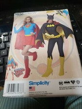 Simplicity 1036 DC Comics Super Girl Bat Girl Costumes Sz 14-22 UNCUT Pattern
