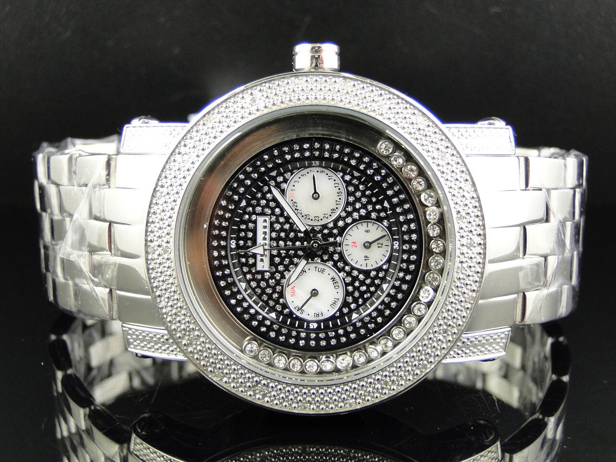 JOJI New Mens 46 MM Jojino Chrono Metal Band Diamond Watch Mj-1180 | eBay