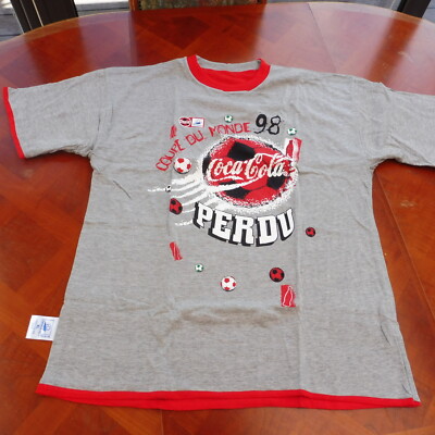 Coca-Cola T-SHIRT NEUF GAGNE PERDU COUPE DU MONDE 98 REVERSIBLE