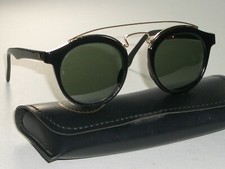 VINTAGE B L RAY BAN W0932 SHINY BLACK G15 SMALL GATSBY STYLE 4 SUNGLASSES w/CASE