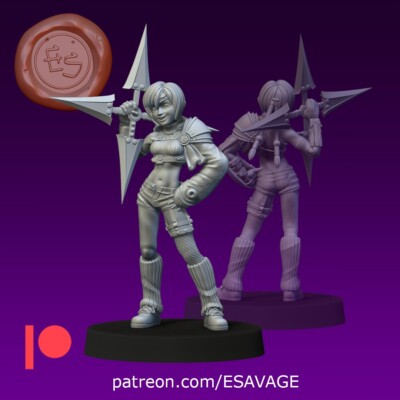 Yuffie Fantasy Miniature Dungeons and Dragons Tabletop RPGs RolePlay