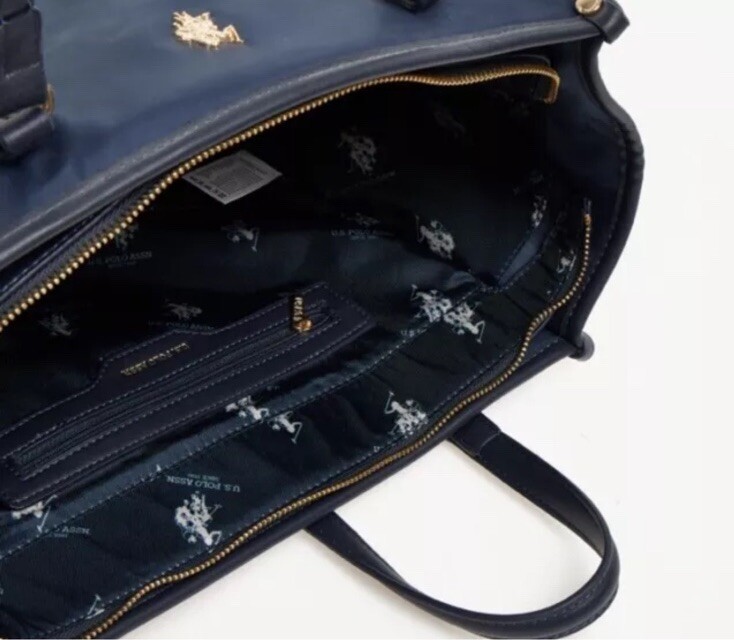 US POLO ASSN Navy Houston L Shopping Nylon/PU Bag eBay