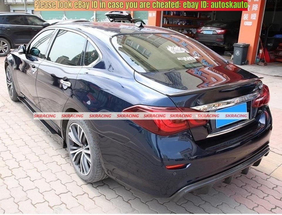 Fits For INFINITI Q70 Q70L 2015-2019 Rear Trunk Lip Wing Spoiler Carbon ...