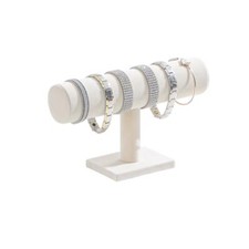 T-Bar Bracelet Holder, Bracelet Watch Display Stand For Store Beige Velvet