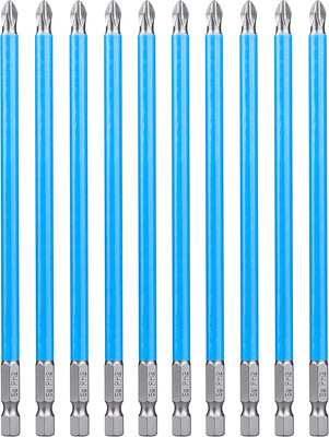 10Pcs 6-Inch Long Phillips Screwdriver Bit Set Magnetic Ph2 Impact Driver