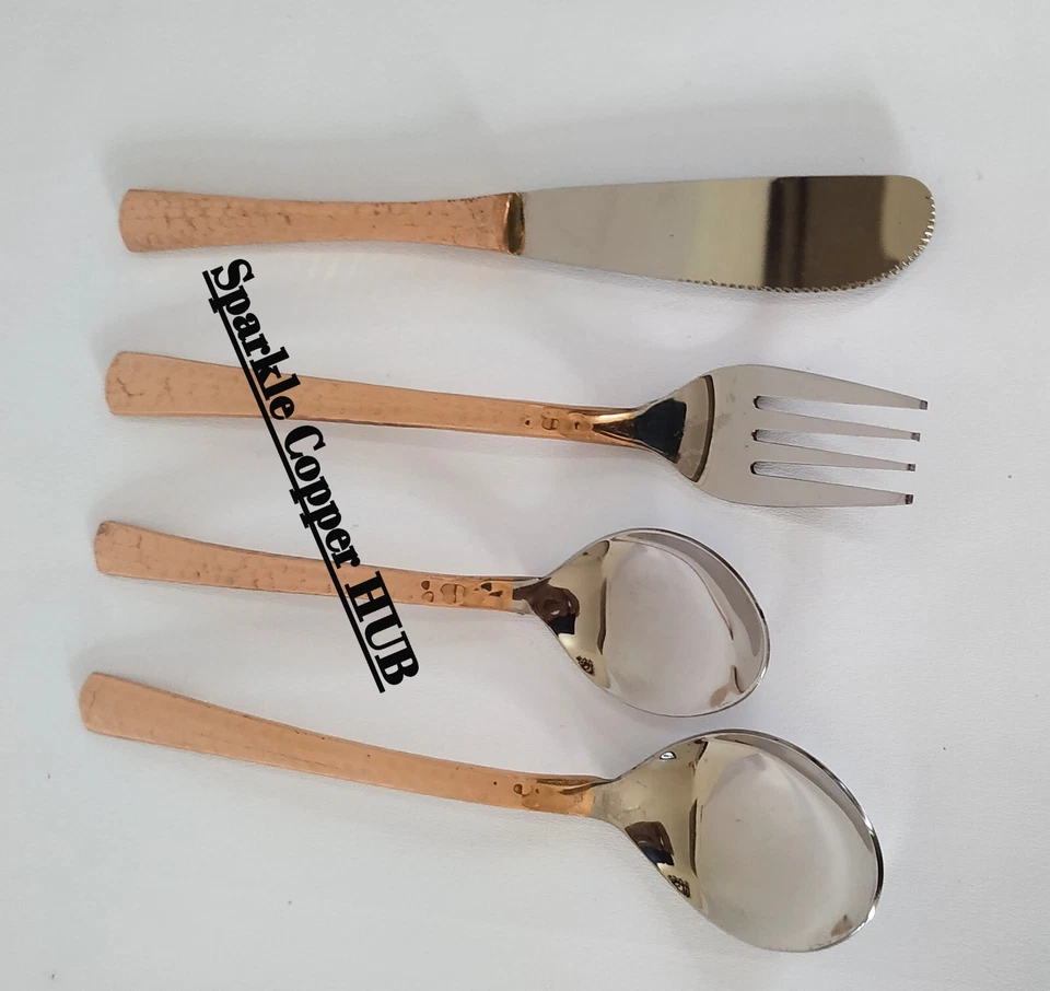 Puro Cobre Acero Inoxidable Hogar Kitchen Vajilla Hotel Restaurante Cubiertos De - Imagen 4 de 4