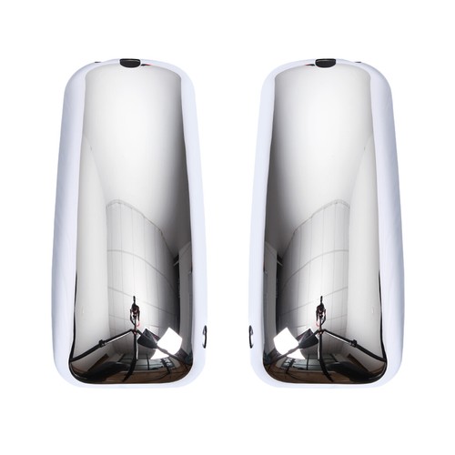Side Door Mirror Cover Chrome Fit For Peterbilt 386 389 Pair w/Mirror Motor 2016 - Foto 2 di 11