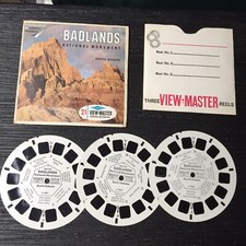 Vintage View-Master 3-Reel Set Badlands National Monument Complete A386