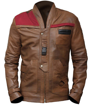 Star Wars Finn Brown Poe Dameron Leather Jacket - Halloween Sale  | eBay