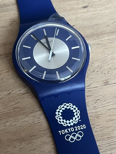 Swatch Watch SUOZ306 Limited TOKYO 2020 Olympics Memorial Model Navy Blue Quartz - Picture 3 of 14