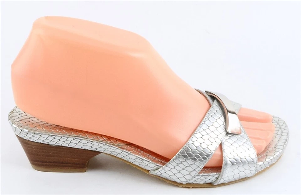 Stuart Weitzman Bandito Silverbali Serpente Designer Fermacapelli Sandali 7 - Immagine 2 di 4