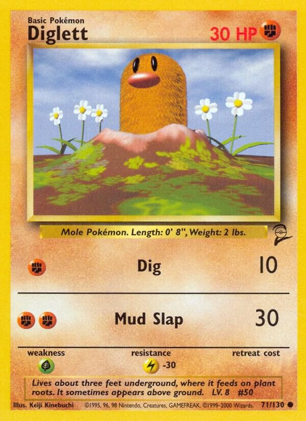 Diglett Common Base Set 2 071/130 LP