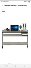 FURINNO Moretti Lifestyle Study Desk 45 Inches French Oak Grey Inch