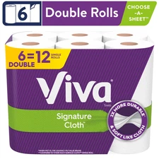 Signature Cloth Paper Towels, 6 Double Rolls
