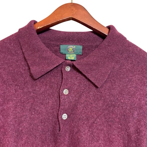 Club Room Charter Club Polo Sweater Mens M Medium Maroon 2 Ply Cashmere Golf - Picture 3 of 4