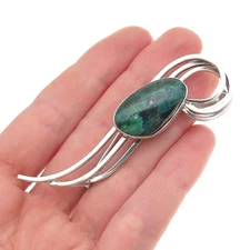 925 Sterling Silver Vintage Israel Real Eilat Modernist Pin Brooch / Pendant