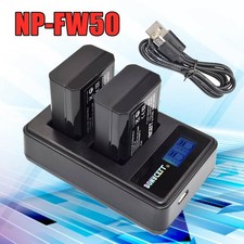 2x NP-FW50 batería y cargador para Sony Alpha A6500 A6300 A6400 A7 A7R NEX-3N DHL