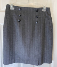 Espirit Skirt Dark Gray Herringbone Pattern Size 6 US