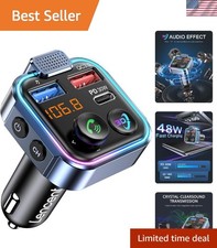 Bluetooth 5.3 FM Transmitter, Wireless Radio Adapter Car Kit with Type-C PD 3...