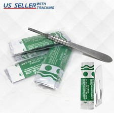 50 STERILE SURGICAL BLADES #21 WITH FREE SCALPEL KNIFE HANDLE #4 GRADUATED