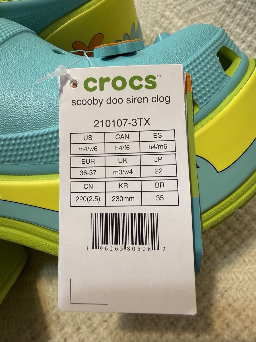 あう W6 CROCS Scooby-Doo Mystery Machine Siren Clog 210107 Lime Punch