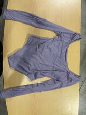 lululemon Women's Square-Neck Long Sleeve One Piece Bodysuit,Size M Purple Ash