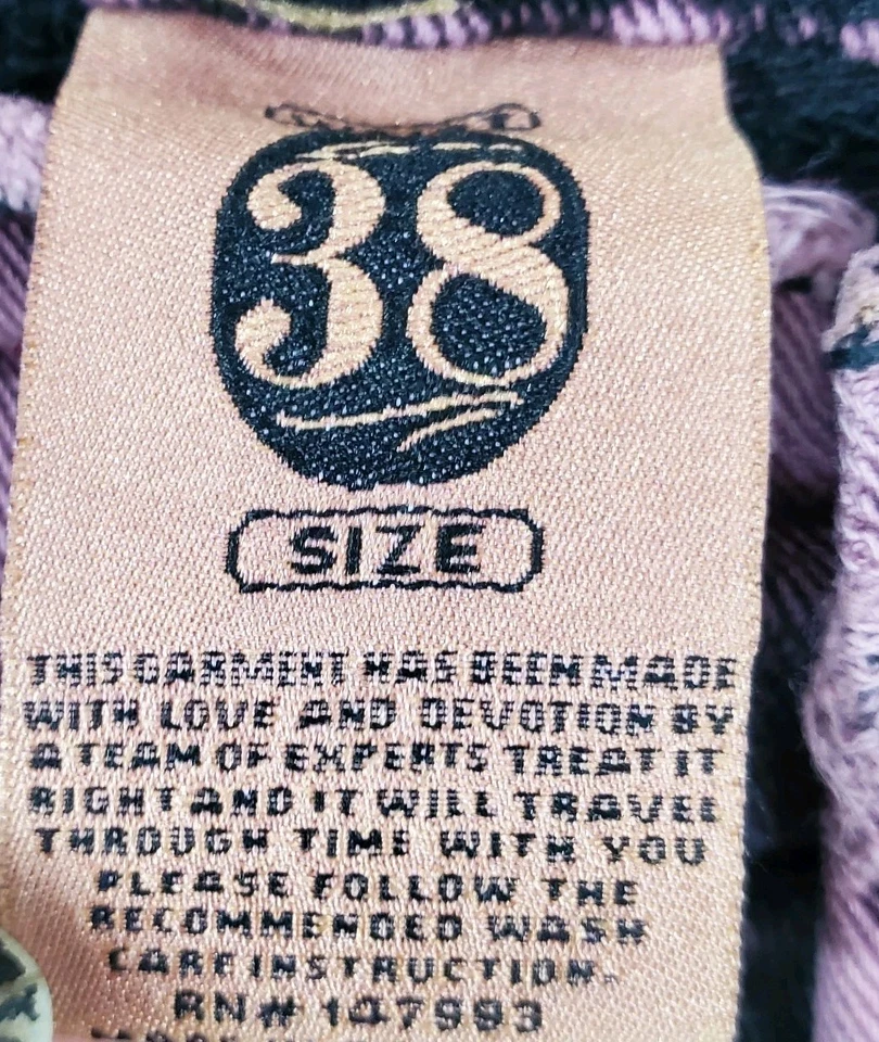 Jeans Hebilla 8 Para Hombre Talla 38 Retro Púrpura Y Negro Patinador Distress Negro Lavado Foto 4 de 4