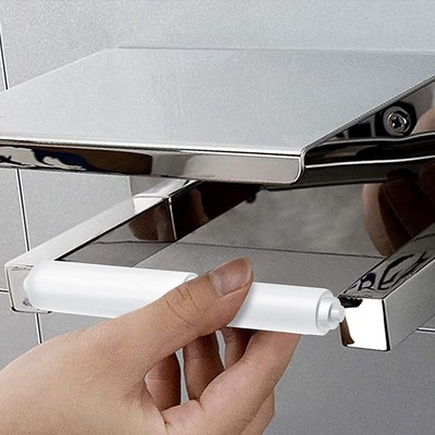 Federzug Rollenhalter für Stay in Place Badezimmer Toilettenrolle 1/3 Stück