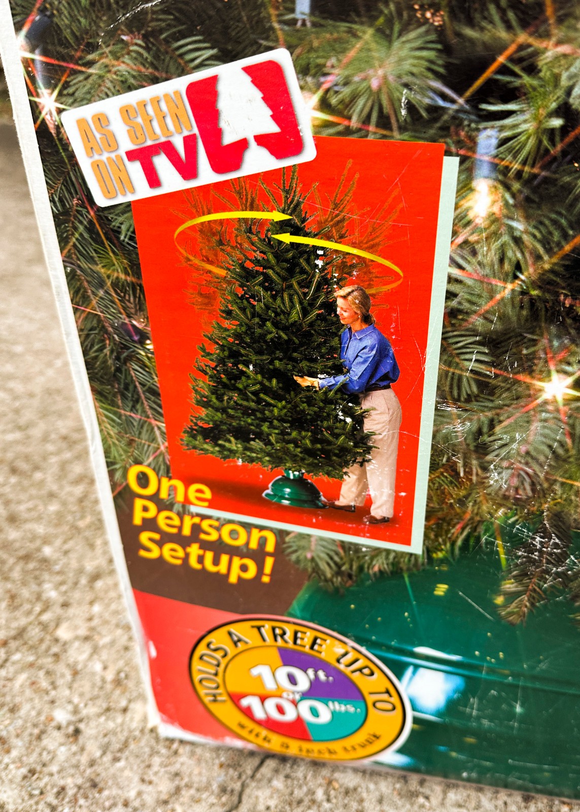 Vtg 90s Swivel Straight XTS3 The One Minute Christmas Tree Stand 10' 100lb w Box