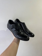 Prada Sport Leather Monk Patent  Shoes Black Dress Vintage Size 10