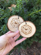 Rustic D20 Ornament Christmas TTRPG Critmas Tabletop Gamer RPG Gift Nerd G