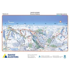 Wipeout Davos Klosters Piste Map Microfibre Goggle Cloth and Resort Map
