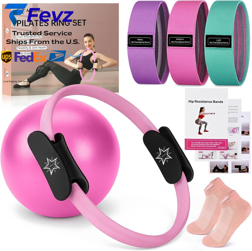 Pilates Ring Set Van 5 - Essentiële Pilates Kit Voor Vrouwen Inclusief Pilates Ring Yoga Bal Yoga Band Yoga Hulp Yoga Ring Pilates Set Voor Thuis Of Studio Workout