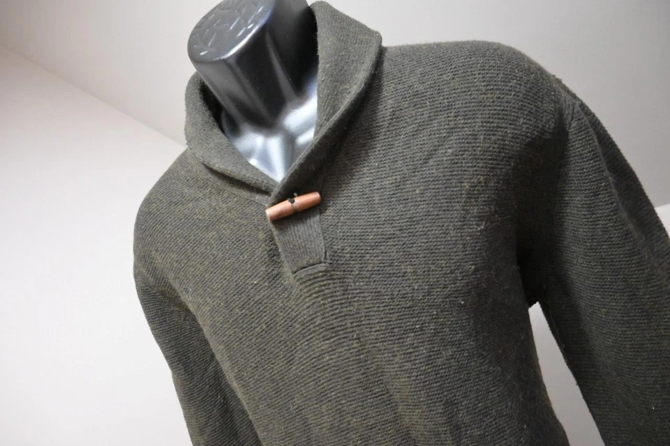 Suéter Banana Republic Cuello Chal Mezcla Lana Verde/Marrón Informal Para Hombres Talla XL Foto 2 de 4