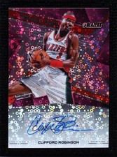 2018 Panini Spectra Signatures Neon Pink Prizm 8/25 Clifford Robinson Auto r4i