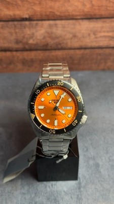 Seiko 5 Sports SRPD59K1 Orange Dial Automatic Watch   New Full Set