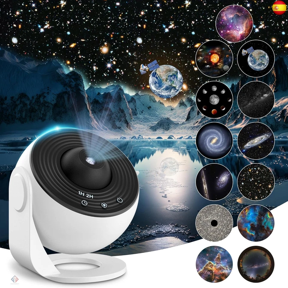 Mexllex Proyector de cielo estrellado Planetarium, 12 discos planetarios,