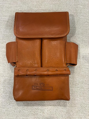 Nat Sherman Leather Cigar Caddy Case Tee Holder Italy Vintage