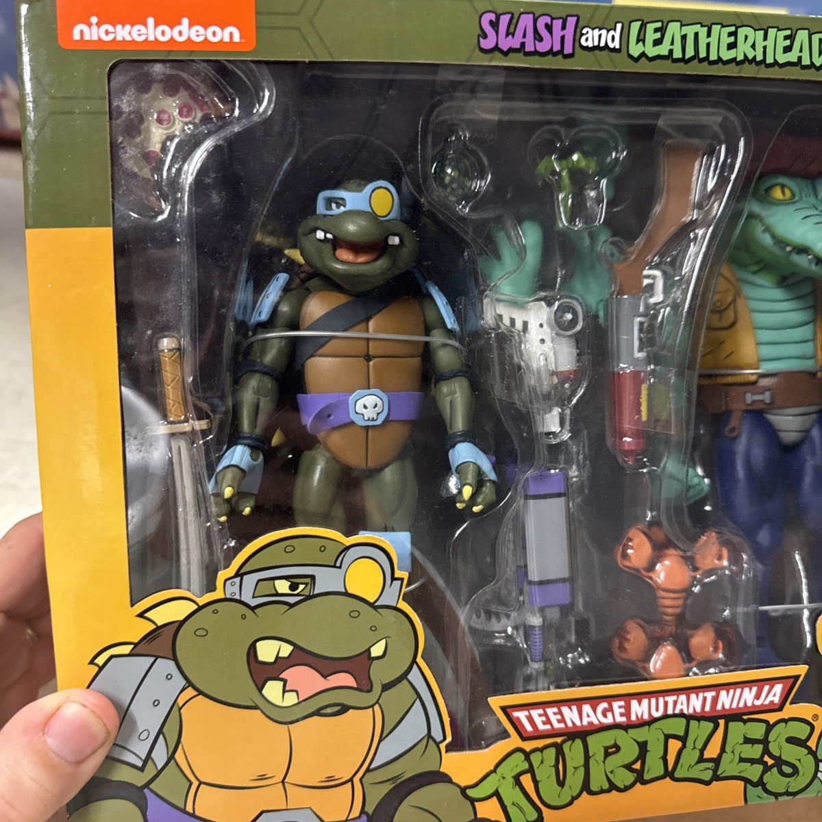 NECA TMNT Teenage Mutant Ninja Turtles & Slash Leatherhead 2