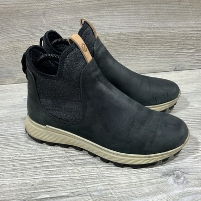 Ecco Yak Womens Exostrike Gore Tex Black Leather Suede Ankle Boots Size 5/36 EU