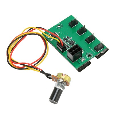 PC Fan Speed Controller DC 12V PWM 4 Way 11.8in Cable Easy Installation PC C Fit