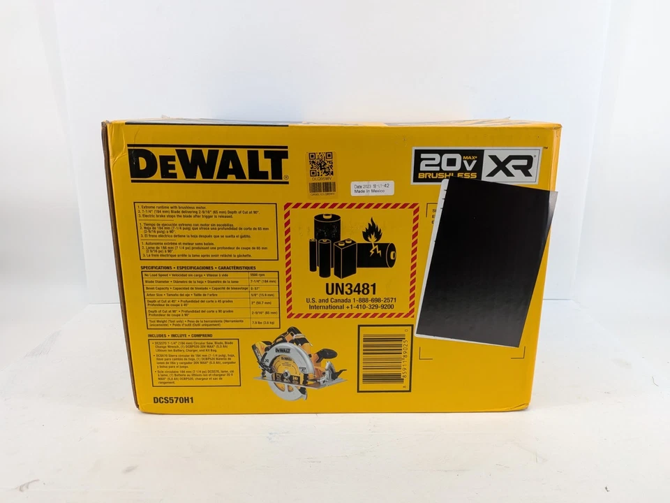 DeWalt DCS570H1 20V MAX 7-1/4 in. Circular Saw  Kit w/ 5 Ah Powerstack | New - Image 2 of 3