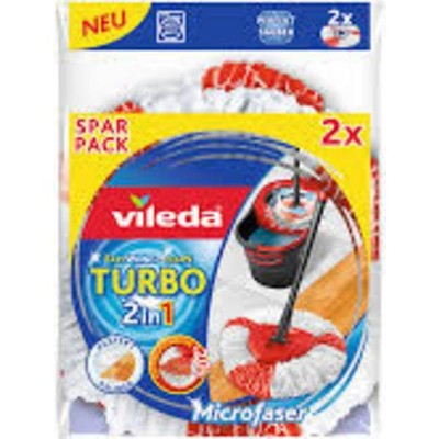 Vileda 166143 Turbo Easy Wring & Clean Mop Replacement Head 2 Pack Accessory